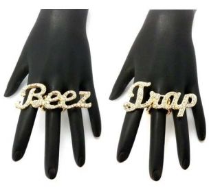 NEW ICED OUT NICKI MINAJ STYLE BEEZ IN THE TRAP HIP HOP STRETCH BAND 