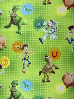 Disney Pixar Toy Story Buzz Lightyear with Woody Dots Green Cotton 