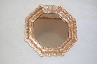   Regency Gold Ornate Syroco 8 Sided Sm. Decorative Accent Wall Mirror