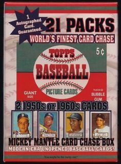 1952 Topps Mantle Card Chase Box  21 PACK+2 50/60 cards+AUTO**N/R**