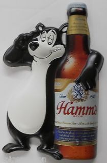 Hamms Beer Sign with Bear and Bottle