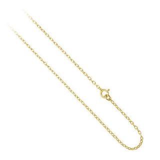 18K Yellow Gold over Silver Rolo Chain Anklet Bracelet, 10 Inches