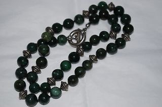 VINTAGE OLD ASIAN GREEN JADE BEADS NECKLACE