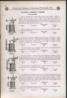 1913 ad C&L Clayton Lambert Gasoline Blow Torches Western Union Glass 