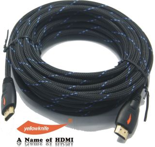 30 FT High Speed GOLD HDMI Cable V1.4 w/Nylon net 1080p 3D / 30Ft 9.2M 