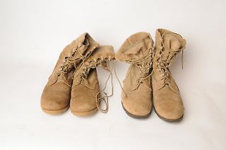 Two Pairs Hot Weather Combat Boots   Tan   USED