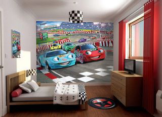 Car Racers Walltastic Wallpaper Mural for Kids bedrooms