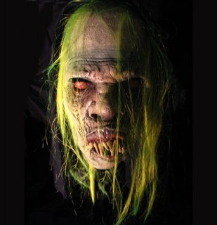 Hooded Witch Hag Boogity Green Adult Latex Halloween Mask