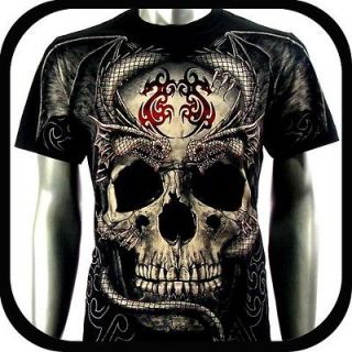 Rock Eagle T Shirt Limited Edition Biker Vtg E44 Sz XL Tattoo Skull 