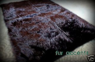 FAUX FUR RUG BLACK BEAR 5 RUNNER FAKE SHEEPSKIN CABIN ACCENT RUG 