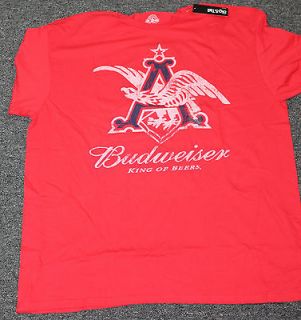 Budweiser Red King Beers T shirt Big & Tall Retro Vintage Classic Logo 