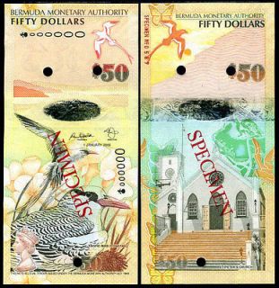 BERMUDA 50 DOLLARS 2009 P NEW HYBRID SPECIMEN UNC
