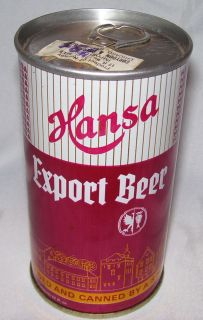   Export Beer~Brewed By A/S Hansa Bryggeri Bergen Norway~1 Beer Can