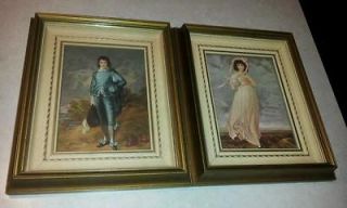 BLUE BOY AND PINKIE RARE OLD FRAMED PRINTS GAINSBOROUGH LAWRENCE C&A 