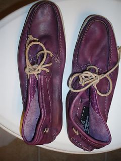 Womens Bertie Shoes Purple Leather Loafer Moccasin 39 8 1/2 US Lace Up