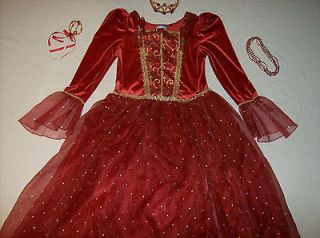 Disney Princess Belle Red costume girl dress up Christmas S 5 6 Deluxe