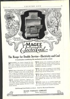 1921 AD Magee Electricoal Electric Coal Range Stove Oven Kitchen 