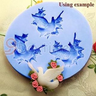 Dove Of Peace Pigeon 3 Cavities Silicone Mold Mould For Polymer Clay 
