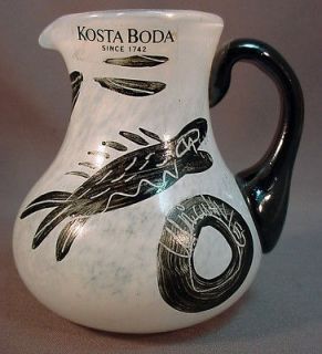 Swedish Art Glass Pitcher   Ulrica Hydman Vallien   Kosta Boda 