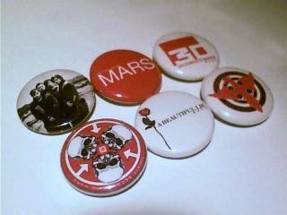 6x 30 Seconds to Mars thirty Buttons Badges shirt pins