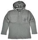 Beverly Hills Polo Big Boys Gray Hooded Thermal Top Size 8/10 12/14 16 