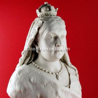Carrara Marble Queen Victoria Bust Sculpture   JE Boehm