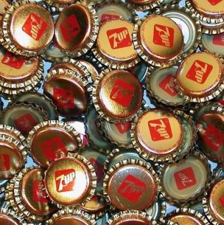 Soda pop bottle caps Lot of 25 plastic lined 7UP unused and new old 