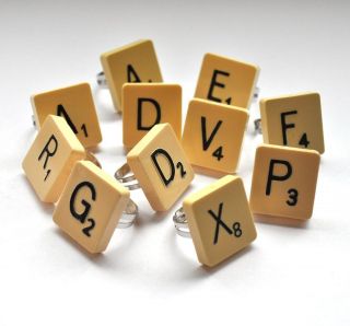 VINTAGE SCRABBLE RING Gift Box Pick Any Letter NEW BNIB Personalised 