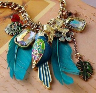 Betsey Johnson Synchronous jungle series parrot feathers necklace #BJ 