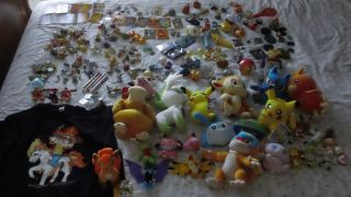 BIG, HUGE Pokemon plush doll and figure lot with 150 TCG cards and 