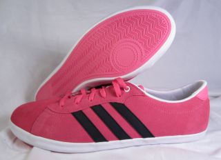 ADIDAS NEO QT COURT PINK/BLACK SUEDE WOMENS SHOES SIZE 11