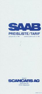 1981 Saab Price Listing Brochure   900 Turbo CD 16