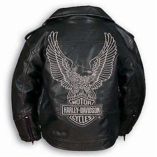 Kids Harley Davidson Classic Biker Jacket with Eagle Logo