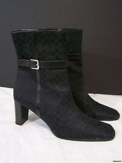   Womens Black Mini Signature & Leather Ankle Boots sz 9.5 B Style Bibi