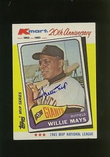 1982 K Mart AUTO #8 Willie Mays 235/1982 Score Board COA B33038