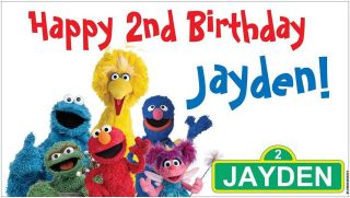   Sesame Street First or Any Birthday Party Banner Decorations + Name