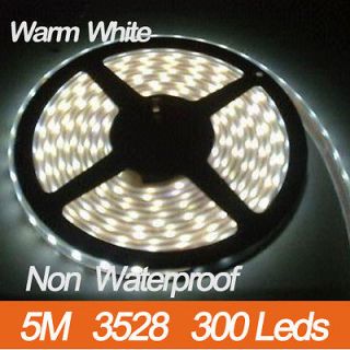 Nice Warm White 3528 5M 300 Leds SMD Flexible Strip Strings Lights 
