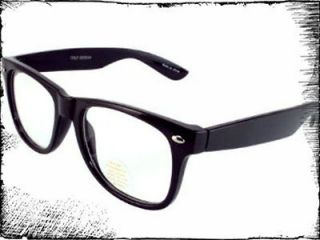 Black Framed Retro Non Prescription Clear Nerd Glasses  