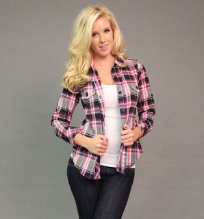 pink flannel shirt in Tops & Blouses