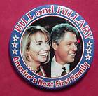 Bill & Hillary Clinton 1st Family Political 3 Button