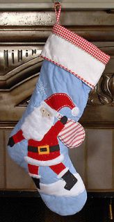 POTTERY BARN Santa w/ Bag BLANK STOCKING Christmas Holiday New No 