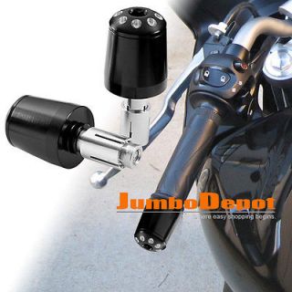 USA 7/8 Black Diamond Pattern Motorcycle Rear Handle Bar End Plug 