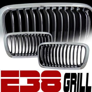 EURO CHROME KIDNEY FRONT HOOD GRILLE GRILL 1995 2002 BMW E38 7 SERIES 