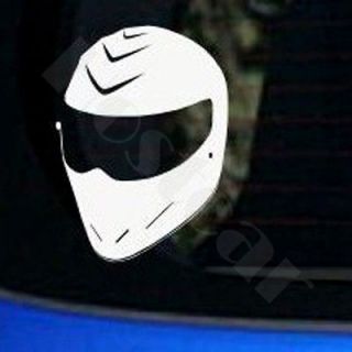2x White THE STIG Helmet Top Gear Racing Vinyl Decal Car Window Laptop 