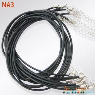 10x 18 2.5mm Black Leather Necklace Findings Jewelry Cords String w 