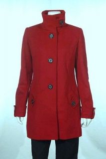 NEW Kristen Blake RED Womens Wool Blend Trench Coat Jacket Size XL