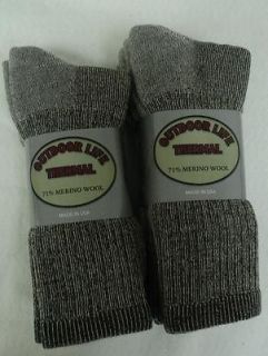 Pairs Mens 71% Merino Wool Hiking G/Brown Thermal Socks 10 13 