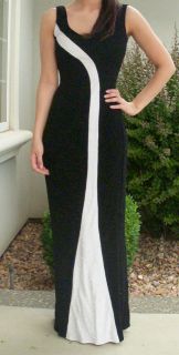 BLONDIE NIGHTS BY Jaslene, balck and white SeXy FLOOR Length Gown 