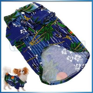 Pet Dog Cool Hawaiian Style Beach Camp Shirt Clothes Clothing Apparel 
