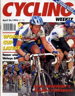 CYCLING MAGAZINE 24/4/1993 CHRIS BOARDMAN   STEVE BAUER   MAURIZIO 